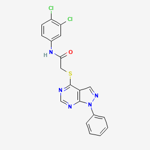 molecular formula C19H13Cl2N5OS B2769951 N-(3,4-dichlorophenyl)-2-({1-phenyl-1H-pyrazolo[3,4-d]pyrimidin-4-yl}sulfanyl)acetamide CAS No. 849032-61-7