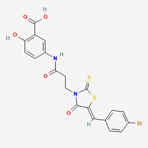 (Z)-5-(3-(5-(4-bromobenzylidene)-4-oxo-2-thioxothiazolidin-3-yl)propanamido)-2-hydroxybenzoic acid