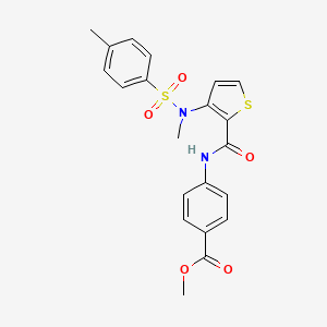 molecular formula C21H20N2O5S2 B2769979 methyl 4-[3-(N-methyl4-methylbenzenesulfonamido)thiophene-2-amido]benzoate CAS No. 1115871-91-4