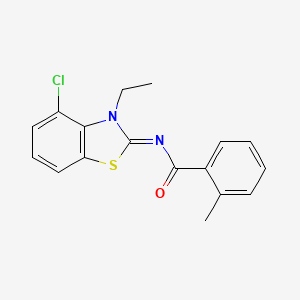 N-(4-chloro-3-ethyl-1,3-benzothiazol-2-ylidene)-2-methylbenzamide
