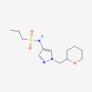 molecular formula C12H21N3O3S B2769985 N-{1-[(oxan-2-yl)methyl]-1H-pyrazol-4-yl}propane-1-sulfonamide CAS No. 2034230-10-7