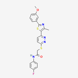 N-(4-fluorophenyl)-2-((6-(2-(3-methoxyphenyl)-4-methylthiazol-5-yl)pyridazin-3-yl)thio)acetamide