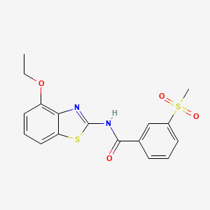 molecular formula C17H16N2O4S2 B2769989 N-(4-ethoxybenzo[d]thiazol-2-yl)-3-(methylsulfonyl)benzamide CAS No. 896284-01-8