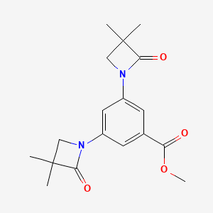 molecular formula C18H22N2O4 B2770003 Methyl 3,5-bis(3,3-dimethyl-2-oxoazetidin-1-yl)benzoate CAS No. 478261-94-8