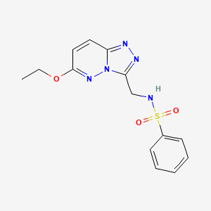 molecular formula C14H15N5O3S B2770004 N-((6-ethoxy-[1,2,4]triazolo[4,3-b]pyridazin-3-yl)methyl)benzenesulfonamide CAS No. 2034373-36-7