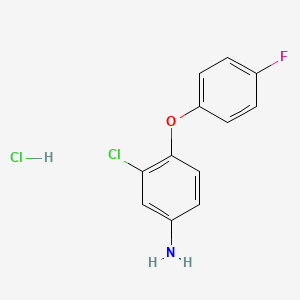 molecular formula C12H10Cl2FNO B2770036 3-Chloro-4-(4-fluorophenoxy)aniline hydrochloride CAS No. 1030009-77-8