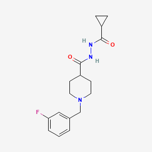 molecular formula C17H22FN3O2 B2770054 N'-{[1-(3-fluorobenzyl)-4-piperidinyl]carbonyl}cyclopropanecarbohydrazide CAS No. 478078-97-6