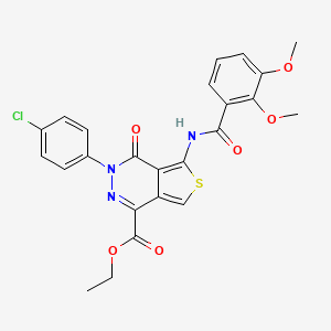 molecular formula C24H20ClN3O6S B2770078 Ethyl 3-(4-chlorophenyl)-5-(2,3-dimethoxybenzamido)-4-oxo-3,4-dihydrothieno[3,4-d]pyridazine-1-carboxylate CAS No. 851950-33-9
