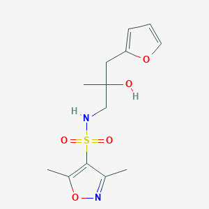 molecular formula C13H18N2O5S B2770090 N-[3-(furan-2-yl)-2-hydroxy-2-methylpropyl]-3,5-dimethyl-1,2-oxazole-4-sulfonamide CAS No. 1798621-38-1