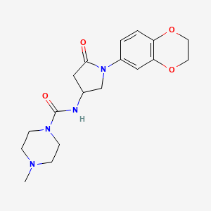 molecular formula C18H24N4O4 B2770099 N-[1-(2,3-dihydro-1,4-benzodioxin-6-yl)-5-oxopyrrolidin-3-yl]-4-methylpiperazine-1-carboxamide CAS No. 894035-52-0
