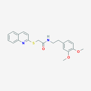 molecular formula C21H22N2O3S B2770101 N-[2-(3,4-dimethoxyphenyl)ethyl]-2-(quinolin-2-ylsulfanyl)acetamide CAS No. 852698-81-8