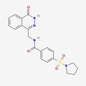 molecular formula C20H20N4O4S B2770108 N-[(4-oxo-3,4-dihydrophthalazin-1-yl)methyl]-4-(pyrrolidine-1-sulfonyl)benzamide CAS No. 899745-66-5