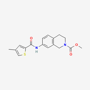 molecular formula C17H18N2O3S B2770116 methyl 7-(4-methylthiophene-2-amido)-1,2,3,4-tetrahydroisoquinoline-2-carboxylate CAS No. 1448128-51-5