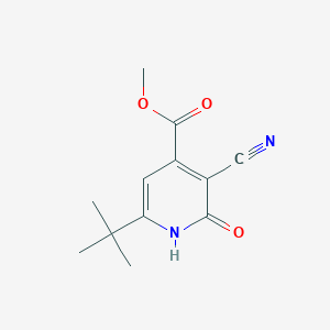 molecular formula C12H14N2O3 B2770117 Methyl 6-tert-butyl-3-cyano-2-oxo-1,2-dihydropyridine-4-carboxylate CAS No. 2108156-28-9
