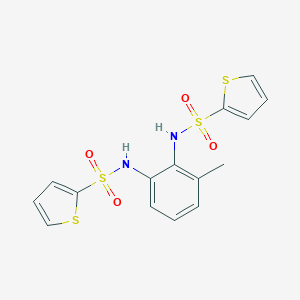 molecular formula C15H14N2O4S4 B277013 N-{2-methyl-6-[(2-thienylsulfonyl)amino]phenyl}-2-thiophenesulfonamide 