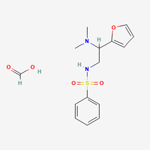 molecular formula C15H20N2O5S B2770132 N-(2-(dimethylamino)-2-(furan-2-yl)ethyl)benzenesulfonamide formate CAS No. 1396807-06-9