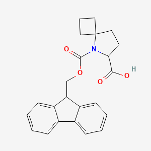 molecular formula C23H23NO4 B2770146 5-(9H-Fluoren-9-ylmethoxycarbonyl)-5-azaspiro[3.4]octane-6-carboxylic acid CAS No. 2490406-75-0