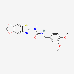 molecular formula C18H17N3O5S B2770147 1-[(3,4-dimethoxyphenyl)methyl]-3-([1,3]dioxolo[4,5-f][1,3]benzothiazol-6-yl)urea CAS No. 1207006-11-8