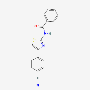 molecular formula C17H11N3OS B2770149 N-[4-(4-cyanophenyl)-1,3-thiazol-2-yl]benzamide CAS No. 392239-24-6