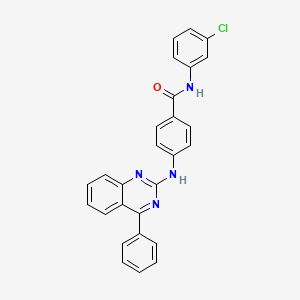 molecular formula C27H19ClN4O B2770164 N-(3-chlorophenyl)-4-[(4-phenylquinazolin-2-yl)amino]benzamide CAS No. 361468-04-4