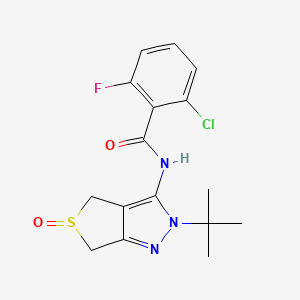 molecular formula C16H17ClFN3O2S B2770172 N-(2-(tert-butyl)-5-oxido-4,6-dihydro-2H-thieno[3,4-c]pyrazol-3-yl)-2-chloro-6-fluorobenzamide CAS No. 1007193-87-4