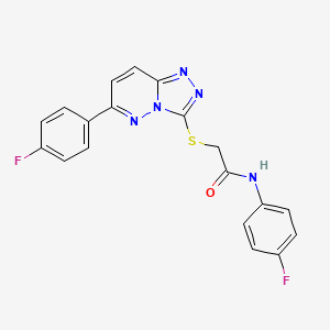 molecular formula C19H13F2N5OS B2770181 N-(4-fluorophenyl)-2-((6-(4-fluorophenyl)-[1,2,4]triazolo[4,3-b]pyridazin-3-yl)thio)acetamide CAS No. 894057-56-8