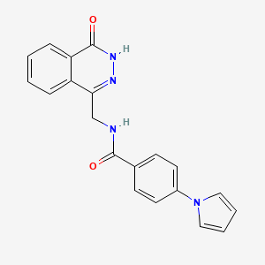 molecular formula C20H16N4O2 B2770193 N-((4-oxo-3,4-dihydrophthalazin-1-yl)methyl)-4-(1H-pyrrol-1-yl)benzamide CAS No. 1207047-12-8