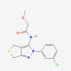 molecular formula C14H14ClN3O2S B2770226 N-[2-(3-chlorophenyl)-2H,4H,6H-thieno[3,4-c]pyrazol-3-yl]-2-methoxyacetamide CAS No. 887223-73-6