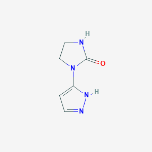 molecular formula C6H8N4O B2770231 1-(1H-pyrazol-3-yl)imidazolidin-2-one CAS No. 785834-47-1