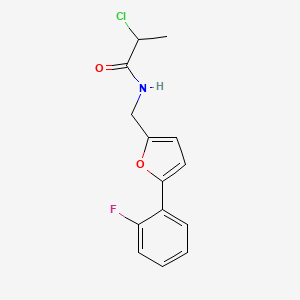 2-Chloro-N-[[5-(2-fluorophenyl)furan-2-yl]methyl]propanamide