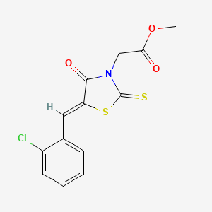 methyl 2-[(5Z)-5-[(2-chlorophenyl)methylidene]-4-oxo-2-sulfanylidene-1,3-thiazolidin-3-yl]acetate