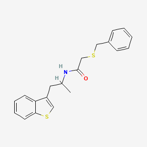 N-(1-(benzo[b]thiophen-3-yl)propan-2-yl)-2-(benzylthio)acetamide