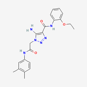 molecular formula C21H24N6O3 B2770238 5-amino-1-{[(3,4-dimethylphenyl)carbamoyl]methyl}-N-(2-ethoxyphenyl)-1H-1,2,3-triazole-4-carboxamide CAS No. 866345-77-9