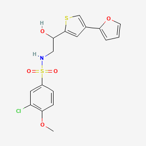 molecular formula C17H16ClNO5S2 B2770249 3-chloro-N-{2-[4-(furan-2-yl)thiophen-2-yl]-2-hydroxyethyl}-4-methoxybenzene-1-sulfonamide CAS No. 2380034-94-4