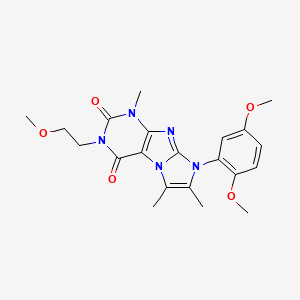 molecular formula C21H25N5O5 B2770250 6-(2,5-dimethoxyphenyl)-2-(2-methoxyethyl)-4,7,8-trimethylpurino[7,8-a]imidazole-1,3-dione CAS No. 896308-61-5