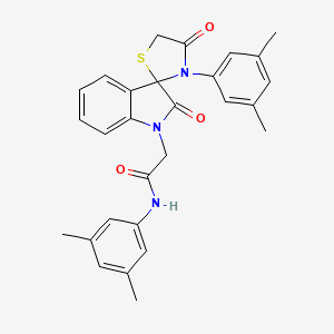 molecular formula C28H27N3O3S B2770251 N-(3,5-dimethylphenyl)-2-(3'-(3,5-dimethylphenyl)-2,4'-dioxospiro[indoline-3,2'-thiazolidin]-1-yl)acetamide CAS No. 894564-96-6