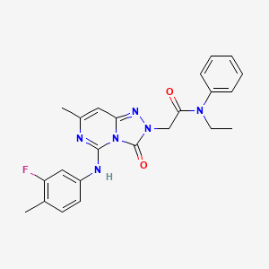 N~1~-ethyl-2-[5-(3-fluoro-4-methylanilino)-7-methyl-3-oxo[1,2,4]triazolo[4,3-c]pyrimidin-2(3H)-yl]-N~1~-phenylacetamide