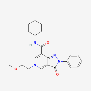 N-cyclohexyl-5-(2-methoxyethyl)-3-oxo-2-phenyl-3,5-dihydro-2H-pyrazolo[4,3-c]pyridine-7-carboxamide