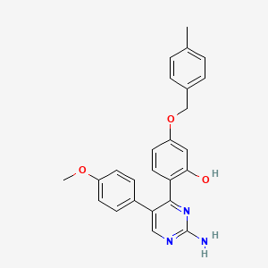 2-(2-Amino-5-(4-methoxyphenyl)pyrimidin-4-yl)-5-((4-methylbenzyl)oxy)phenol