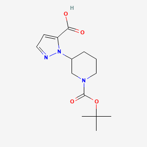 2-[1-[(2-Methylpropan-2-yl)oxycarbonyl]piperidin-3-yl]pyrazole-3-carboxylic acid
