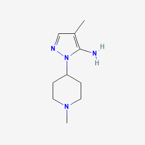molecular formula C10H18N4 B2770274 4-Methyl-1-(1-methylpiperidin-4-yl)-1h-pyrazol-5-amine CAS No. 907988-39-0