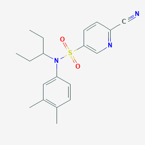 6-cyano-N-(3,4-dimethylphenyl)-N-(pentan-3-yl)pyridine-3-sulfonamide