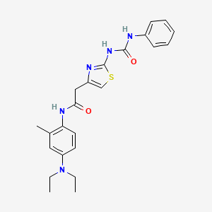 N-(4-(diethylamino)-2-methylphenyl)-2-(2-(3-phenylureido)thiazol-4-yl)acetamide