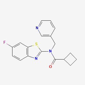 N-(6-fluorobenzo[d]thiazol-2-yl)-N-(pyridin-3-ylmethyl)cyclobutanecarboxamide