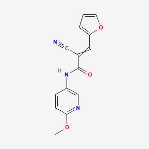 2-cyano-3-(furan-2-yl)-N-(6-methoxypyridin-3-yl)prop-2-enamide