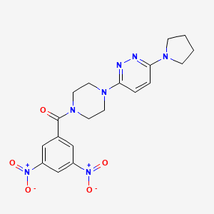 molecular formula C19H21N7O5 B2770306 (3,5-Dinitrophenyl)(4-(6-(pyrrolidin-1-yl)pyridazin-3-yl)piperazin-1-yl)methanone CAS No. 898406-28-5