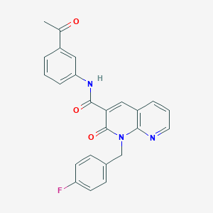 molecular formula C24H18FN3O3 B2770310 N-(3-acetylphenyl)-1-[(4-fluorophenyl)methyl]-2-oxo-1,2-dihydro-1,8-naphthyridine-3-carboxamide CAS No. 946252-13-7