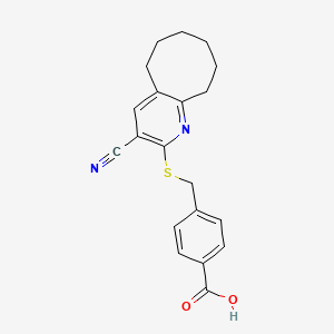4-{[(3-Cyano-5,6,7,8,9,10-hexahydrocycloocta[b]pyridin-2-yl)sulfanyl]methyl}benzoic acid