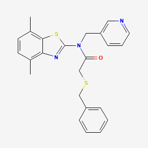 molecular formula C24H23N3OS2 B2770315 2-(benzylthio)-N-(4,7-dimethylbenzo[d]thiazol-2-yl)-N-(pyridin-3-ylmethyl)acetamide CAS No. 923405-84-9