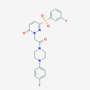 molecular formula C22H20F2N4O4S B2770316 2-(2-(4-(4-fluorophenyl)piperazin-1-yl)-2-oxoethyl)-6-((3-fluorophenyl)sulfonyl)pyridazin-3(2H)-one CAS No. 1251570-31-6
